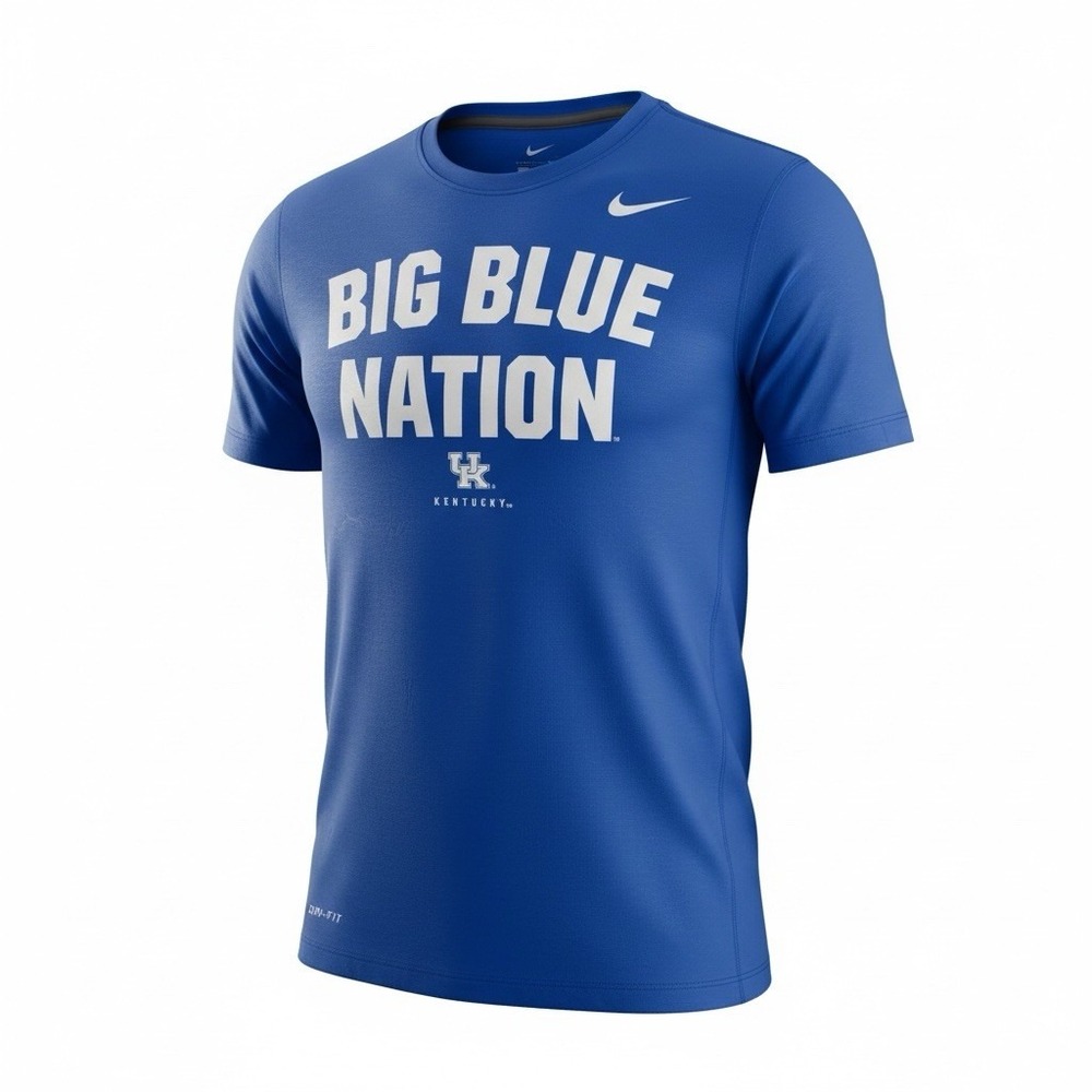 Nike Kentucky University T-Shirt Mens Small Blue Big Blue Nation Dri Fit Tee
